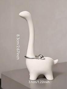 Creative Animal Ring Holder, Cute Animal Jewelry Display Stand, Desktop Ring And Necklace Organizer, Bedroom, Vanity Decor Accessory, Gift, Hanging Jewelry Storage Rack - Multicolor - View 11