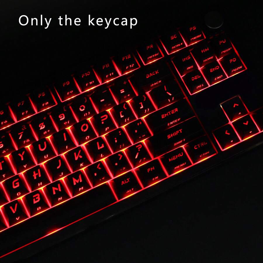 Cherry Profile PBT Keycaps, Double-Sided Printed Backlit Transparent Characters, 6.25U Spacebar, Compatible With MX Switches, Suitable For Mechanical Keyboards, Gaming And Office Use, Keycaps Only, Keyboard Not Included