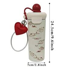 1PC 600ML Creative Track, Personalized Guide, Castle Pattern Stainless Steel Cup, Double Drink Coffee Cup, Portable Straw Cup, Lanyard Cup, Suitable For Office, School, Gift For Holidays/Birthdays, Coffee, Milk, Tea - Multicolor - View 10