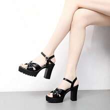 Women Heeled Sandals - Black - View 8
