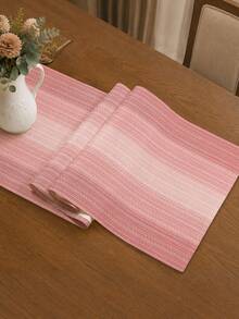 1pc,Minimalist Modern Living Room Table Runner,Microwave Dust Cover,Protective Cover,Rectangular Tablecloth,Washable,Suitable For Family Dinner,Coffee Table,Kitchen And Dining Room Decor,Dining Table Decoration Party And Scene Decoration,Home Decor,Outdoor Patio Table Runner Decoration,Entryway Decoration,Fireplace Cover - Pink - View 9