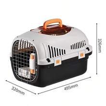 1-Pack Portable Hard Shell Cat Carrier, Lockable Pet Travel Crate, Top-Opening Design, With Ventilation Holes, For Kittens, Puppies, And Small Pets - Multicolor - View 10