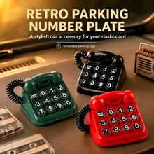 A Vintage Telephone-Style Car Figurine, A Temporary Parking And Moving Car Mobile Phone Number Sign Function Figurine, Cute And Small - A - View 9