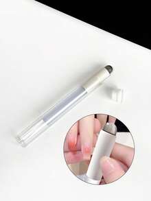1pc Portable Silicone Nail Brush, Mirror Aurora Powder Applicator, Reusable Washable Blush And Lip Brush, Boxed Nail Art Tool, Suitable For Daily Nail Art And Makeup - Multicolor - View 2