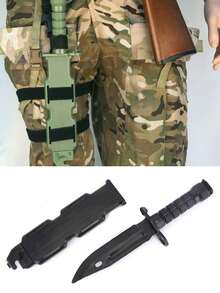 M9 Rubber Training Knife, Soft Plastic Prop, Suitable For Cosplay, Movie Props, CS Game Simulation, Tactical Outdoor Training, Display, Collection, Halloween Costume Accessory, Military Style Bayonet Model, Suitable For Photography, Stage Performance And Christmas Gift - Multicolor - View 1