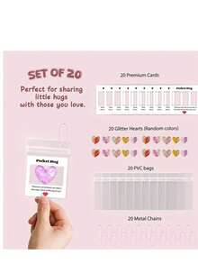 20/10/1 Set Heart-Shaped Pocket Hug Cards, Portable Encouragement Cards, Random Color, Thoughtful Gift For Friends And Family, Perfect For Christmas, Thanksgiving And Special Occasions - Multicolor - View 4