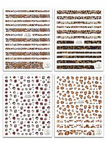 1set Chinese Ink Koi & Floral Sticker Set, New Oriental Hand Drawn Style, Journaling Supplies, Stickers For Laptop, Metallic Phone Decals, Self-Adhesive Decor Stickers, For Cup, Notebook, Photo Card And Device Surface Decoration - Chinese Style/Leopard Print/Letter Stickers - View 12