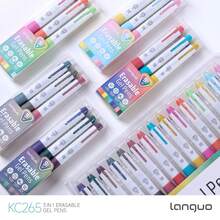 Bút trung tính xóa được Blue Fruit KC265 mới, bút vẽ và viết 3 trong 1 xóa bằng nhiệt 0.6mm, bút xóa 3 màu DIY dùng cho ghi chép và vẽ, phù hợp cho người yêu nghệ thuật và học sinh ghi chép - Bộ - Xem 3