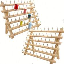 30/60 Spool Wooden Thread Rack Organizer Yarn Storage Sewing Thread Holder Bobbin Rack, Suitable For Sewing, Quilting, Embroidery, Knitting - A - View 5