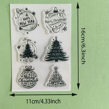 Christmas Clear Silicone Stamps Set, Transparent Rubber Seal With Santa Snowman Gnome Xmas Ornament Patterns, Reusable Stamp For DIY Scrapbooking Card Making Journaling Paper Craft Decorations - SD-5 - View 10