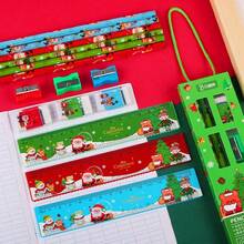 4pcs Christmas 5-In-1 Stationery Gift Box, Student Pencil, Ruler, Eraser, Pencil Sharpener, Holiday Gift Prize - Multicolor - View 4
