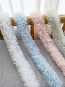 1/2Yard Wedding Veil Shawl - Retro 3 Pleated Mesh & Fluffy Cloud Ceiling Suitable For Wedding Dresses, Bridal Photography, Outdoor Decorations - Mesh - View 2