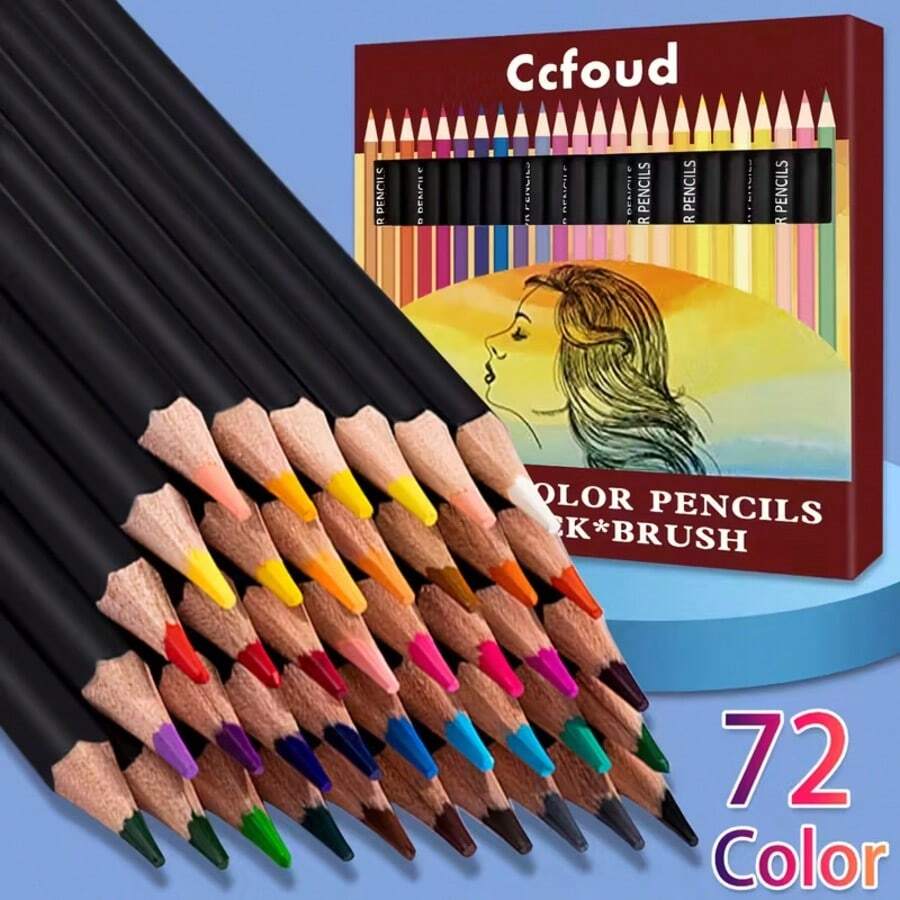 72 قطعة قلم رصاص مائي احترافي للرسم، تأثير مزج ممتاز للاستخدام الرطب أو الجاف، مناسب لكتب التلوين، أقلام قابلة للذوبان في الماء للفنانين البالغين - 72 لونًا من الرصاص الملون القابل للذوبان في الماء - مشاهدة 1