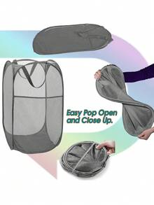 1pc Large Capacity Dirty Clothes Basket&Laundry Basket, 3 Sizes To Choose From, Foldable Design For Easy Carrying, Multifunctional Storage Basket, Suitable For Dormitories, Laundry Rooms, Bedrooms, Home Decoration - Multicolor - View 5