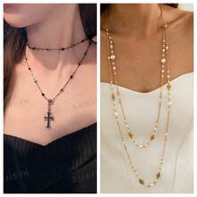 1pc French Fashion Long Necklace, Suitable For Women's Party Accessory, Elegant Jewelry - Long Necklace - View 5