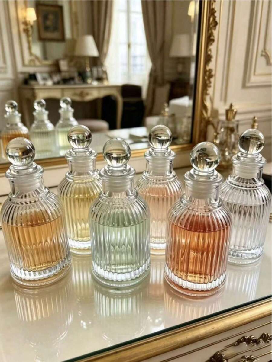 Portable Refillable Glass Dispensing Bottle, Empty Essential Oil Sample Vial, DIY Aroma Fragrance Liquid Storage Container For Travel & Household - Multicolor - View 1