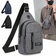 Minimalist Chest Bag, Durable Oxford Fabric, Adjustable Shoulder Strap, Crossbody Bag, Daily Travel Phone Storage Bag - View 12