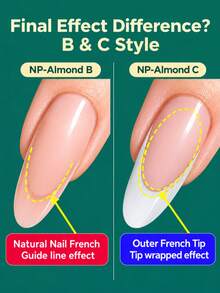 nailpop Matte Almond Dual-Mode Extendable Nail Mold With Handle, Flexible Material, Easy French Tip Extension Mold, Matte Inner Mold, Reusable DIY Nail Art Mold, Nail Art Supplies - Clear - View 2