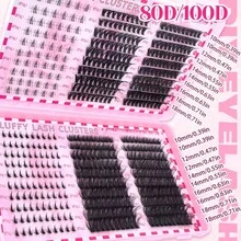 1 Box 60 Rows Eyelash Book/European & American D Curl Large Capacity Single Cluster False Eyelashes 9-16mm Natural Thick Curly Segmented - C - View 3