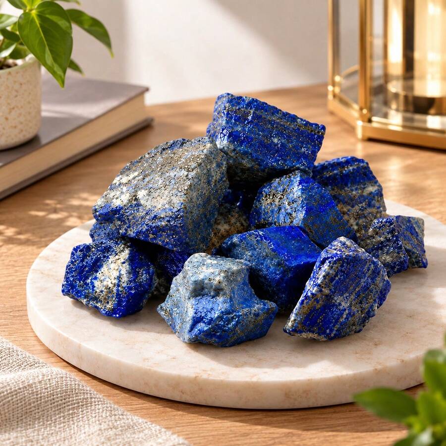 Lapis Lazuli Raw Stone Suitable For Fish Tank, Aquarium, Glass Container, Vase Filler, Jewelry Making, DIY Crafts, Holiday Birthday Gift - Navy Blue - View 1