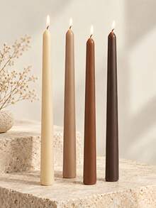 Four-Color Gradient Long Candlestick, 2pcs/4pcs, Height 9.84 Inches, Suitable For Wedding Decoration, Romantic Candlelight Dinner, Applicable For Home Decoration, Parties, Table Setting, Holiday Gifts, Weddings, Meditation, Festive Atmosphere - Candle - View 10