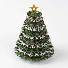Wooden 3D Christmas Tree Decoration DIY 3D Snowflake Wooden Craft Handmade Christmas Hanging Ornament Desktop Christmas Tree Decor Holiday Snowflake And Leaf Accessories - Multicolor - View 9