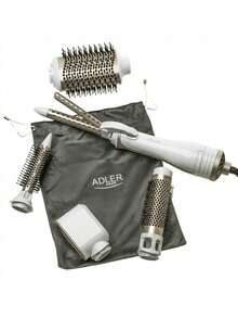 Adler 5-In-1 Hot Air Styler, Curling Dryer Brush Set, Multi Hair Styling Tool - 1200W, 5 Interchangeable Brushes, White Champagne - EU E Type Plug(220-240V) - View 9