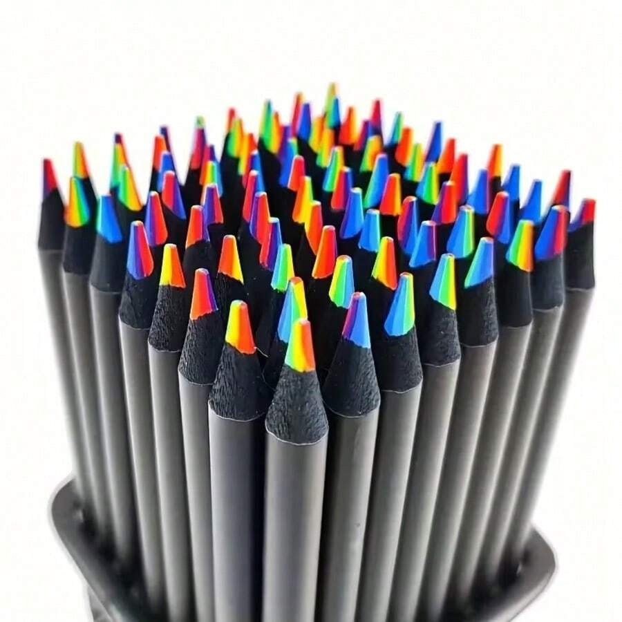 مجموعة أقلام رصاص عقدة الفراشة 15/25 قطعة | هدية مثالية للرسم الفني والتلوين - مثالية لتقديمها كهدية / مناسبة للاستخدام المهني في الرسم الفني، تتميز ب- 7 ألوان، قابلة للاستخدام في التلوين والتظليل والرسم والتحديد. - متعدد الألوان - مشاهدة 1