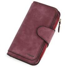 EIGIIS Women's Wallet PU Leather Trifold Wallet With Zipper Coin Pocket Slim Credit Card Holder, Large Capacity Clutch Purse With ID Window - Long - View 9