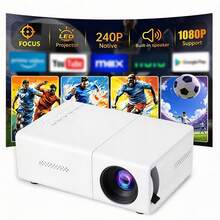 2026 Upgraded Mini Portable Projector, LCD Home Theater Projector With Built-In Speaker & Fast Focus, USB Powered, Compatible With Smartphone, Tablet, Laptop, TV Stick, For Movies, Gaming, Presentations & Home Entertainment - White - View 1