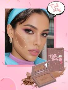MISSLYN 3Pcs Milk Shake Powder Blush & Cinnadream Powder Blush & Cinnadream Smooth Highlighter Set, Berry Bronze Sculpted Glow Look, Silky Blendable Pigment, Natural Matte Glow, Daily/Party/Summer, Y2K/Soft Glam/Beach, Halloween Makeup - #5+#2+#1 - View 3