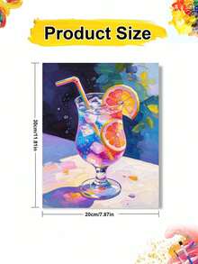 Adult & Beginner Digital Oil Painting Kit, Refreshing Drinks, Easy Acrylic Painting Supplies (Includes Brushes & Paints), Suitable For Home Decor, Ideal Gift For Holiday. - Sets - View 9