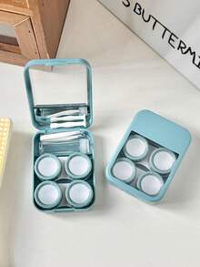 eyekan Pastel Contact Lens Case With Clear Window, Portable Lens Storage Box With Mirror, Compact Travel Lens Holder - View 9