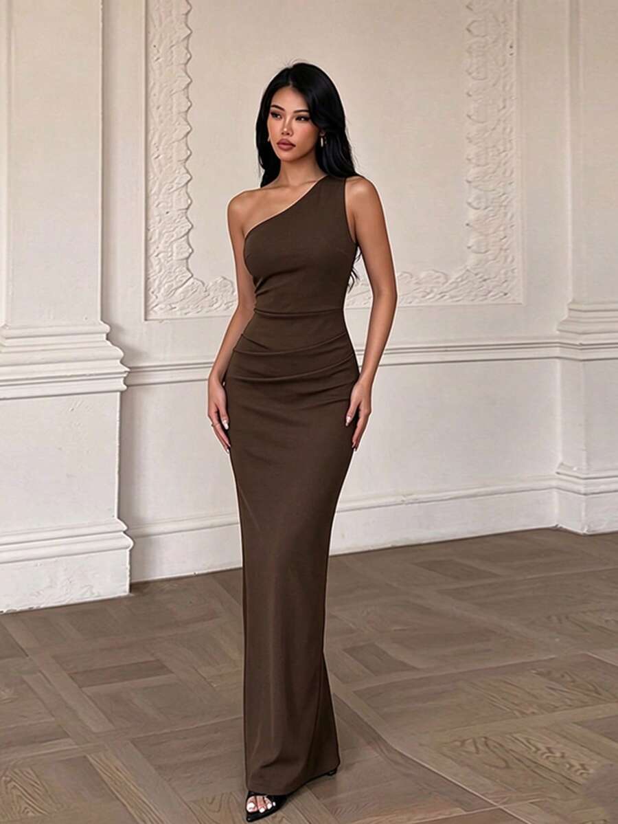 Summer, Elegant Dress, Party Dress, Wedding Guest Dress, Suitable For Beach, Vacation, Christmas, New Year, Birthday, Prom - Brown - View 1