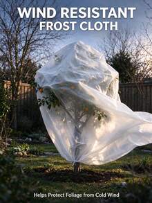 Plant Winter Frost Protection Cover, Tree Anti-Freeze Insulation Bag, Reusable Shrub Frost Protection Cloth, Drawstring Potted Plant Anti-Freeze Sleeve, Breathable Non-Woven Fabric Material, Windproof And Cold-Resistant, Suitable For Garden Shrubs, Fruit Trees, Outdoor Potted Plants, Winter Protection For Green Plants From Frost Damage, UV-Resistant, Garden Nursery Overwintering Insulation Protection Cover - White - View 5