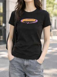 Puma 女款 SWxP 印花短袖 T 恤，適合日常、戶外、運動、休閒、通勤穿著 630565-01 - 630565-01 - 查看 2