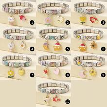 1pc Personalized Multi-Element Stainless Steel Detachable Bracelet, Letter/Heart/Planet/Bow Decor, Multi-Color Fashionable Versatile Bracelet - Multicolor - View 11