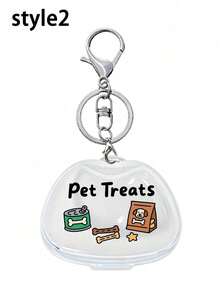 Cute Pet Printed Mini Pet Snack Storage Box Keychain, Mini Small Capacity Transparent Visible Pet Theme Printed Storage Box, Sealed Dog Treat Storage Box, Sealed Container, Pet Owner Small Gift, Practical Small Storage Box - Multicolor - View 13