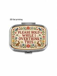 Embroidery Effect 2D Flat Pattern Pill Box With "Anxiety But Making It Cute" Text, Funny Bee Vitamin Box, Mental Health Awareness Gift, Small Jewelry Storage Box, Weekly Medication Organizer, Suitable For Daily Medication And Vitamins, Emergency Needs, Travel, Hiking Emergency Rescue, Unique Gift Choice For Halloween And Christmas - Multicolor - View 13