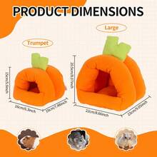 ITANDME Guinea Pig Hideout, Carrot-Shaped Hamster Hideout, Cute Winter Small Animal Bed Small Animal Hideout For Guinea Pigs, Hamsters, Rats - View 3
