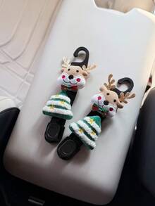 Christmas - 1/2PCS Cute Reindeer, Christmas Tree Decoration Car Seat Back Multi-Function Storage Hook - Random Styles - View 9