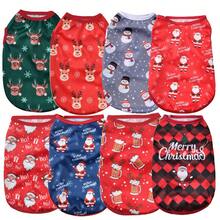 HOLAPET Random 5 Pcs Christmas Pet Vest Xmas Party Dog Cat Outfit Deer Santa Snowman Print Pets Tank Top Breathable Dog Clothes Suitable For Small Medium Dogs And Cats - Multicolor - View 6