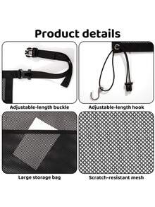 1pc Car Pet Barrier Net/Multi-Functional Storage Pocket/Thickened Scratch-Resistant Back Seat Safety Barrier Storage Bag/Easy To Install And Carry - one-size - View 4
