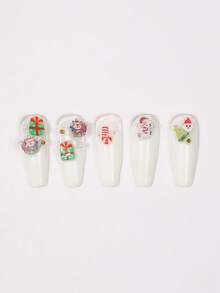 1 Box Christmas Resin Wood Pulp Nail Art Decals, Christmas Element Nail Stickers - Multicolor - View 5