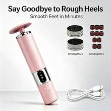 1pc Pink Electric Foot Callus Remover, USB Rechargeable Pedicure Foot File, 3 Adjustable Speeds Portable Dead Hard Skin & Cracked Heels Remover, Foot Care Tool For Home Use1200mAh - View 6