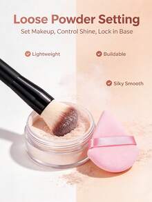 2Pcs Blush Powder Makeup Brush,Large Face Cosmetic Brush ,Face Makeup Tools For Blush, Loose Powder & Finishing Makeup - Black - View 6