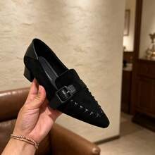 Women's Low-Top High Heel Shoes, Business Punk Vacation Gothic Style PU Leather Buckle, Suitable For Office, Spring Summer Autumn Winter - Black - View 14