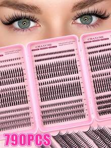 CMAYOME 790PC High-Capacity, Tri-Fold Portable Eyelash Kit, C-Curl, Spiked False Eyelashes, Available In Lengths From 6–18 Mm. The Set Includes Glue, Tweezers And An Eyelash Brush. Soft And Voluminous, Reusable And Beginner-Friendly.Cat Eye Lashes - Pink - View 13