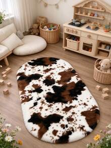1pc Autumn/Winter Faux Rabbit Fur Design Decorative Rug - Luxury Decor, Plush Rug, Decorative Carpet, Bedroom Decor, Small Rug, Carpet, Home Decor, Living Room Rug, Living Room Small Rug, Bedroom Carpet, Living Room Home Decor, Outdoor Rug, Washable Carpet - B - View 3