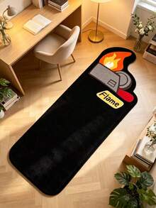 1PC Brown Baseball Bat Living Room Rug, Bedroom Decor, Home Leisure Carpet, Decorative Carpet, Bedroom Decor, Small Rug, Carpet, Home Decor, Living Room Rug, Living Room Small Rug, Bedroom Rug, Living Room Home Decor, Fluffy Carpet, Furry Carpet, Autumn/Winter Carpet, Thickened/Plush - Multicolor - View 4